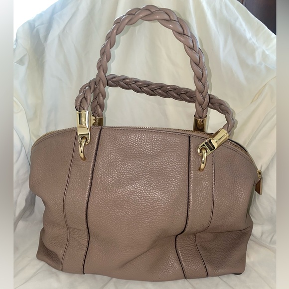Michael Kors‎ Naomi Taupe Leather Satchel with Braided Handle - Picture 4 of 8